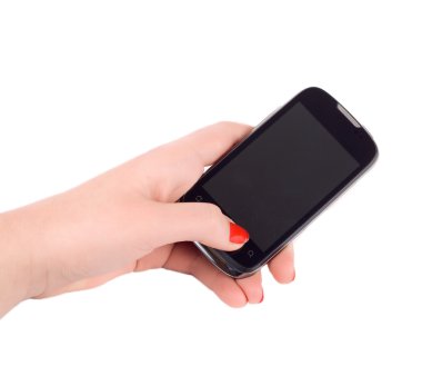 Cell Phone in Hand clipart