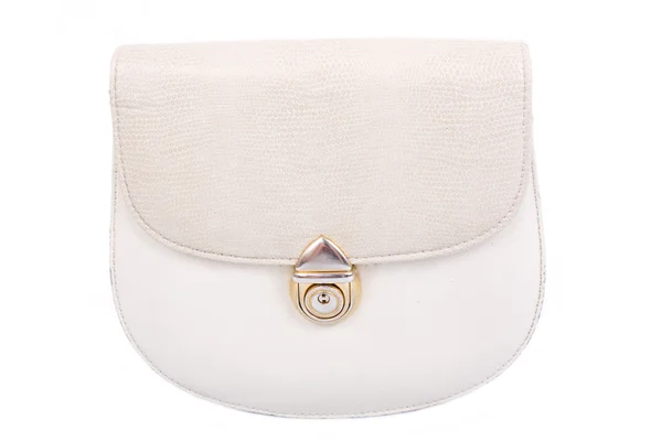 Белая элегантная женская сумка — стоковое фото