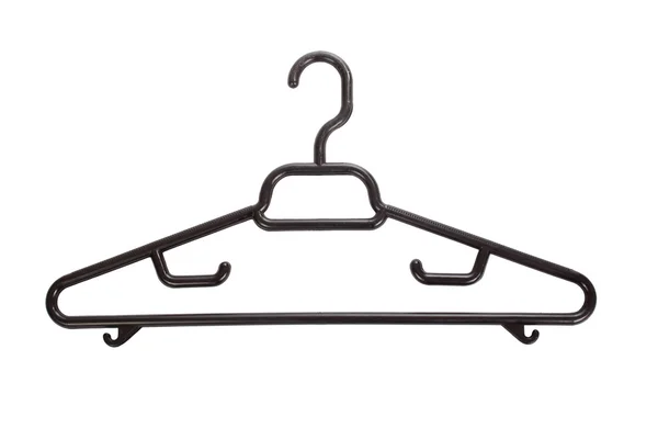 Black plastic coat hanger — Stockfoto