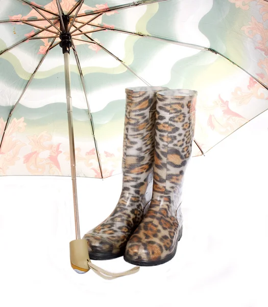 Paraplu in de boot — Stockfoto