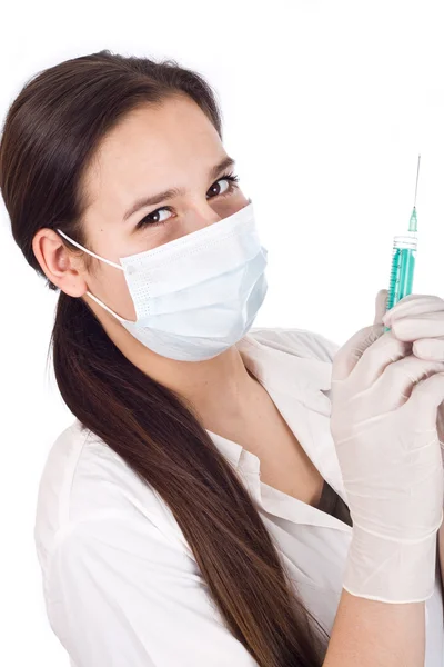 Nurse using a syringe — Stock Photo, Image