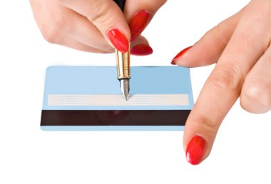 Signature on payment card clipart