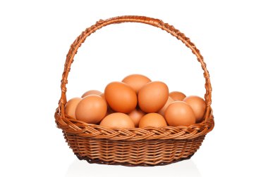 Eggs in wicker basket clipart