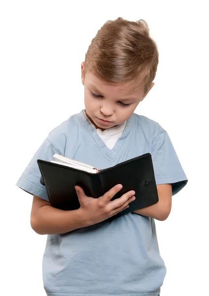 Menino com livro — Fotografia de Stock