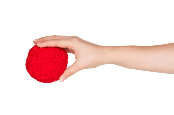 Χέρι με κόκκινο μπάλα — Φωτογραφία Αρχείου