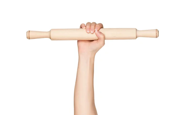 Hand with rolling pin — Stock Photo, Image