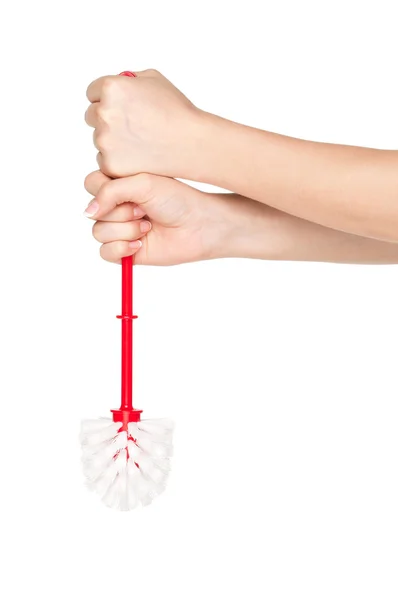 Hand with toilet brush — Stock Photo, Image