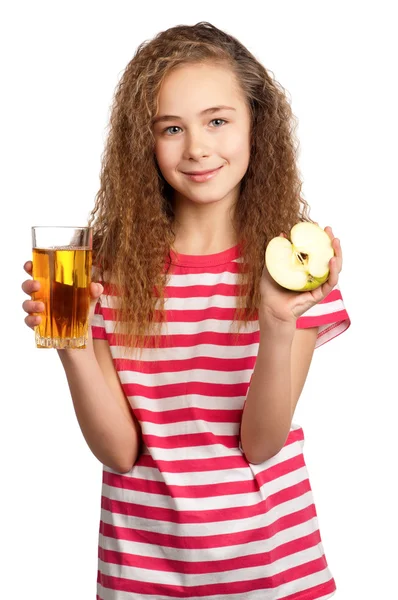 Dziewczyna z soku jabłkowego — Zdjęcie stockowe