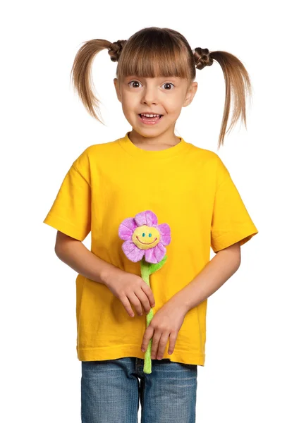 Chica con flor —  Fotos de Stock