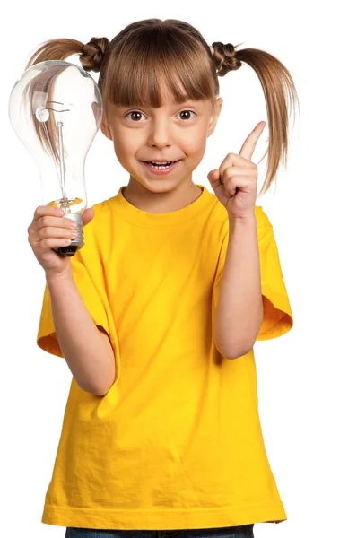 電球を持つ少女 — ストック写真