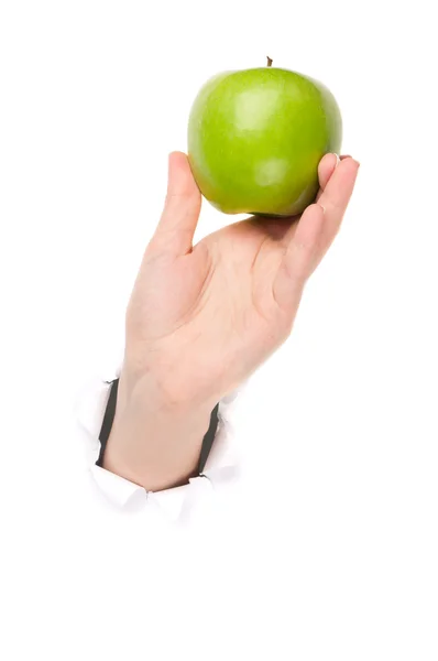 Mano con manzana —  Fotos de Stock