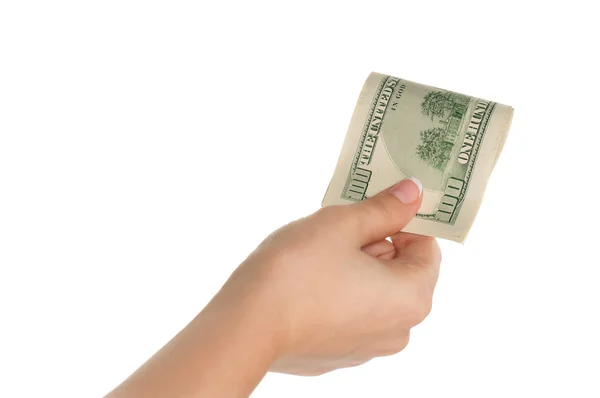 Mão com dólares — Fotografia de Stock