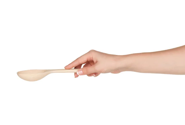 Hand with spoon — Stock Photo, Image