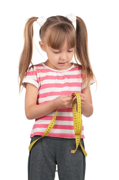 stock image Little girl with measure