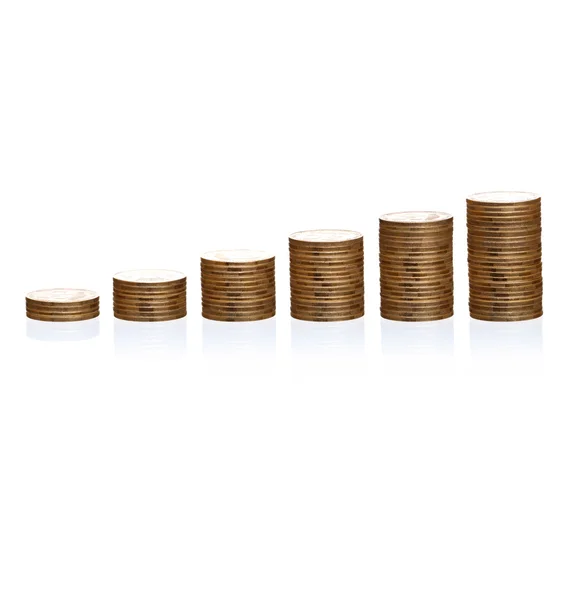 Torres de moedas — Fotografia de Stock