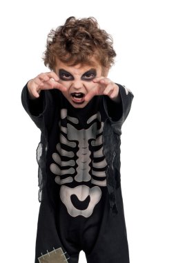 Child in halloween costume clipart