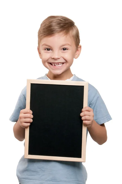 黒板を持つ少年 — ストック写真