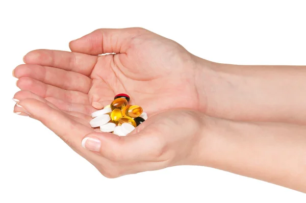 Hand with pills — Stock Photo, Image