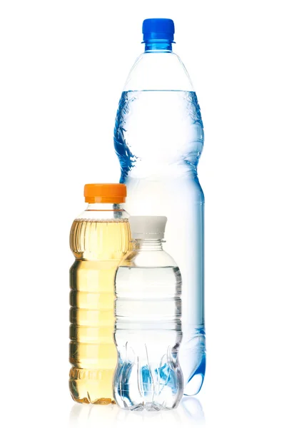Bottled green tea and water — Stock Photo, Image