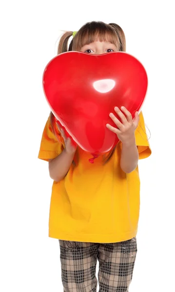 Девушка с сердцем — стоковое фото