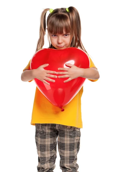 Girl with heart — Stock Photo, Image