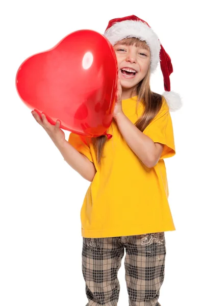 Dívka se srdcem — Stock fotografie