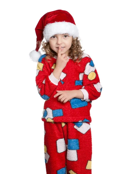 Klein meisje in pyjama 's — Stockfoto