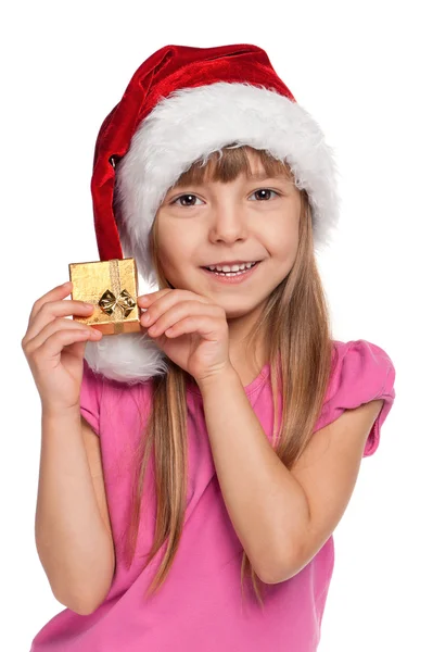 Little girl with gift box — Stock Photo, Image