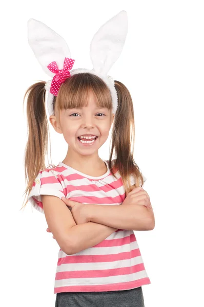 Dívka s uši zajíček — Stock fotografie