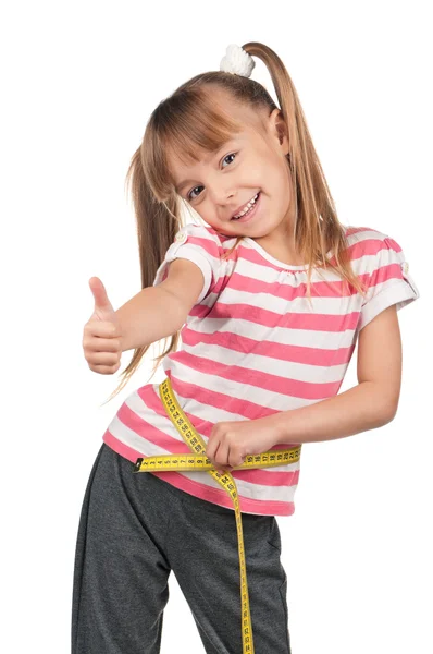 Little girl with measure — Stock Photo, Image