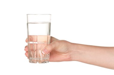 Hand with glass of water clipart