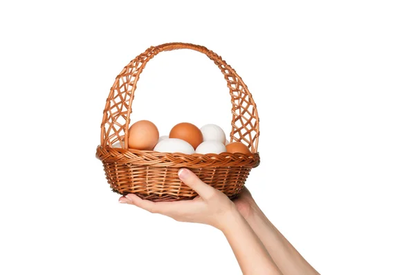 Mand met eieren — Stockfoto
