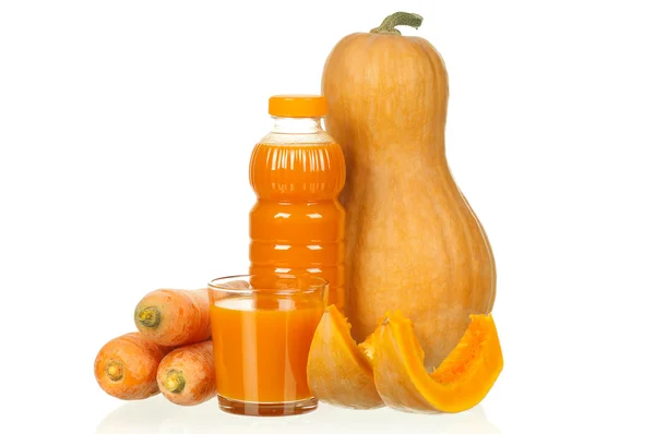 胡萝卜、 南瓜汁 — 图库照片