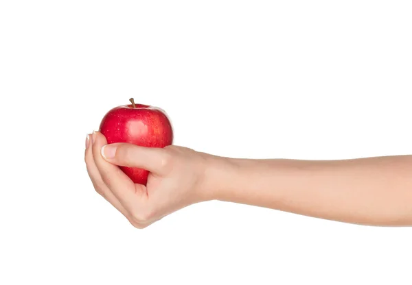 Hand mit Apfel — Stockfoto