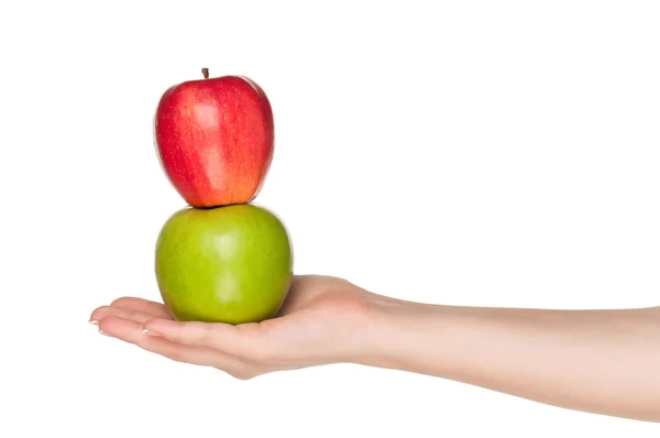 Hand mit Apfel — Stockfoto