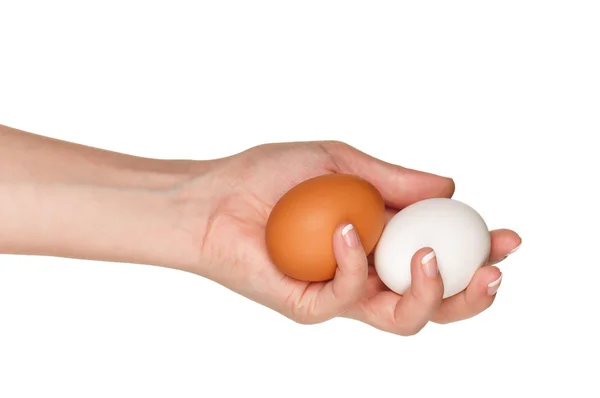 Yumurta ile el — Stok fotoğraf