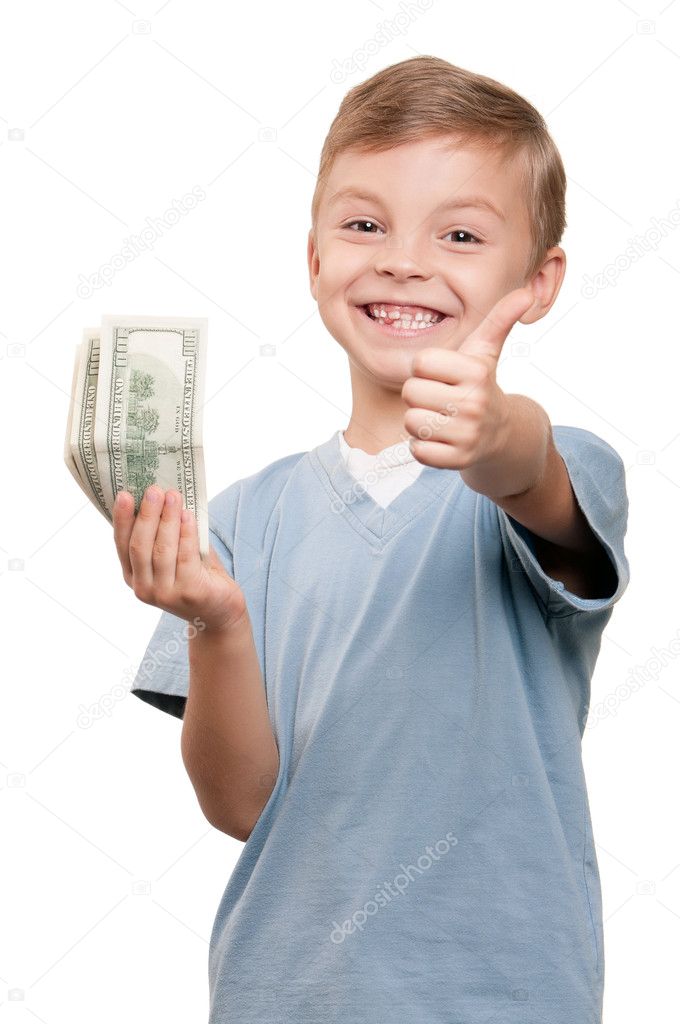 Boy with dollars