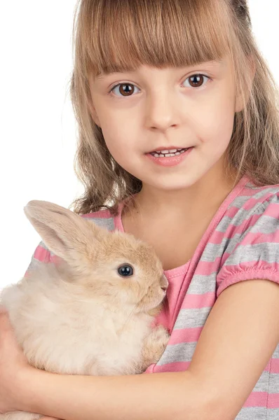Holčička s králíčkem — Stock fotografie