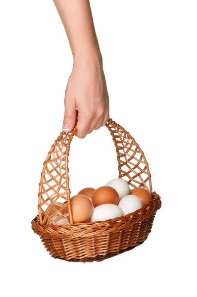 Korg med ägg — Stockfoto