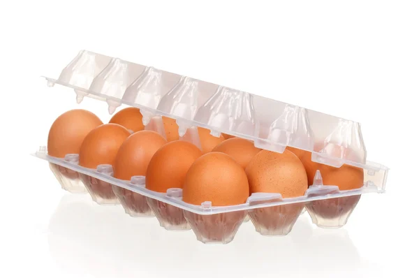 Huevos en caja — Foto de Stock