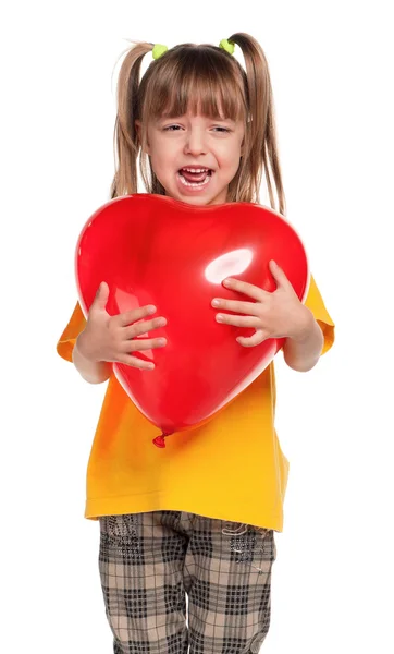 Дівчина з серцем — стокове фото