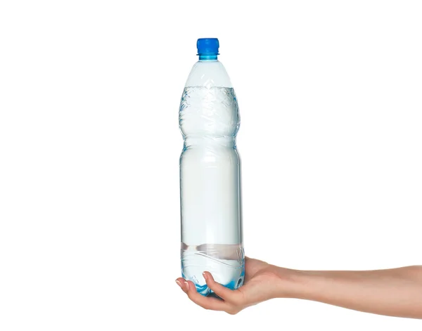 Main avec bouteille d'eau — Photo