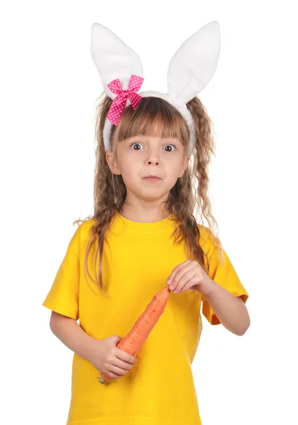 Маленька дівчинка з вухами кролика — стокове фото