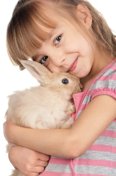 Meisje met konijn — Stockfoto