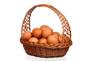 Eggs in wicker basket clipart