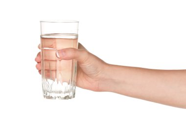 Hand with glass of water clipart