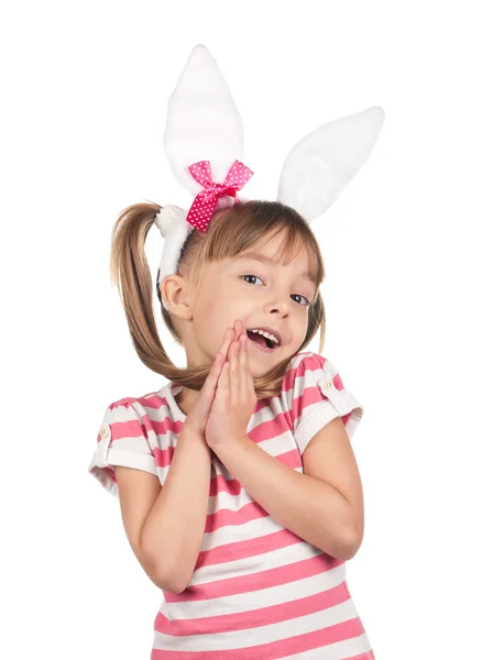 Chica con orejas de conejo — Foto de Stock