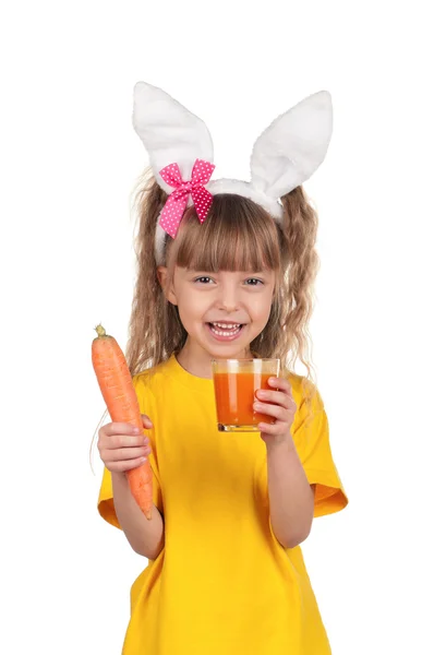 Маленька дівчинка з вухами кролика — стокове фото