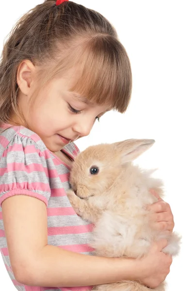 Meisje met konijn — Stockfoto