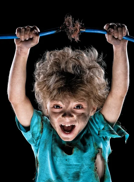 Crazy little electrician — Stock Photo, Image
